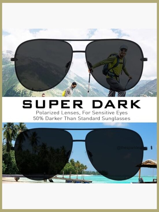 Oversized Aviator Sunglasses with UV Protection Metal Frame display picture 1